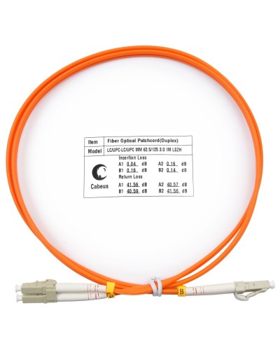 FOP-62-LC-LC-3m (7604c). Патч-корд оптический. CABEUS в Нефтекамске