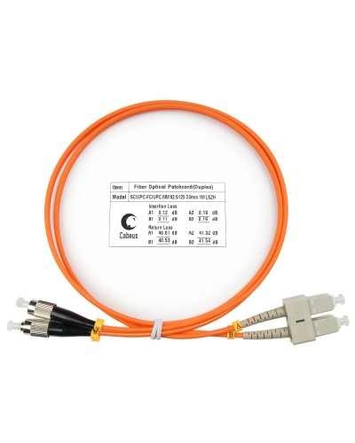 FOP-62-SC-FC-20m (8435c). Патч-корд оптический. CABEUS в Нефтекамске