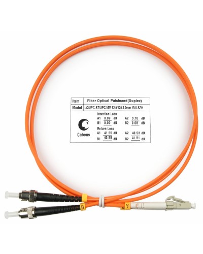 FOP-62-LC-ST-15m (8427c). Патч-корд оптический. CABEUS в Нефтекамске