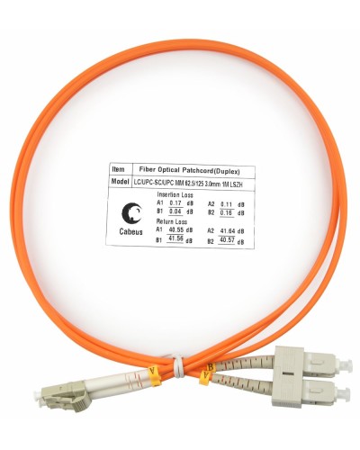 FOP-62-LC-SC-20m (8424c). Патч-корд оптический. CABEUS в Нефтекамске
