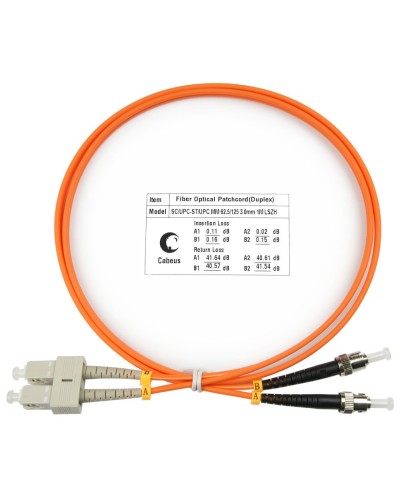 FOP-62-SC-ST-2m (7630c). Патч-корд оптический. CABEUS в Нефтекамске