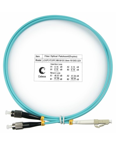 FOP-50-LC-FC-10m (8462c). Патч-корд оптический. CABEUS в Нефтекамске