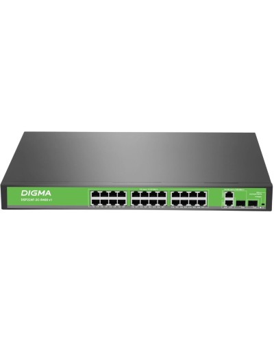 DSP224F-2C-R400 DSP224F-2C-R400 V1 (L2) 24х100Мбит/с 2хКомбо(1000BASE-T/SFP) 24PoE 24PoE+ 400W. Коммутатор с питанием по PoE. Digma в Нефтекамске