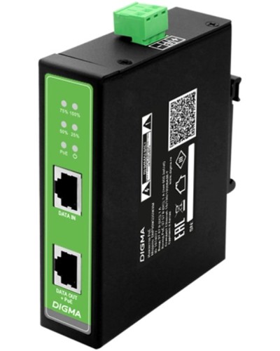 DNP90W48GDXM 10/100/1000BASE-T 90Вт 37-57В(DC). Инжектор PoE. Digma в Нефтекамске