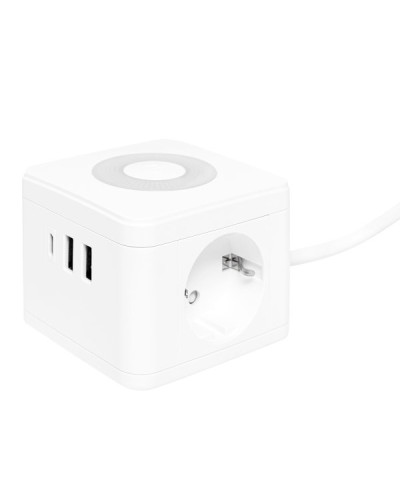 Удлинитель Куб 2 гнезда 2USB 2,4А+Type C + Ночник 1,3 метра 1мм2. Удлинитель Куб. EKF в Нефтекамске