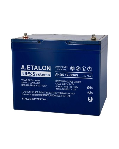 A.ETALON AHRX 12-360W (75). Аккумулятор герметичный свинцово-кислотный. ETALON в Нефтекамске