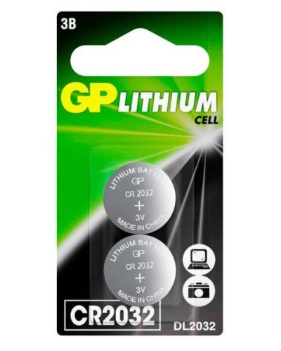 GP Lithium CR2032 (GP CR2032-2CRU2), упак. 2 шт. БЛИСТЕР. Литиевые дисковые батарейки. GP Batteries в Нефтекамске