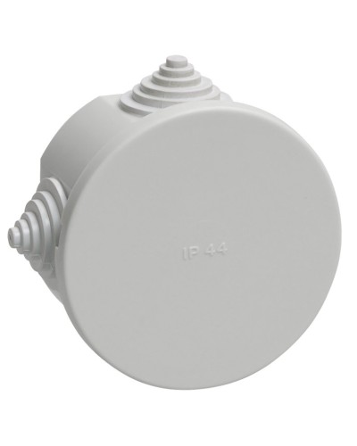 Коробка распаячная КМ41237 D75х40 открытой проводки IP44 4 гермоввода серая (UKO11-075-040-000-K41-44). Коробка распаячная безгалогенная (HF). IEK в Нефтекамске