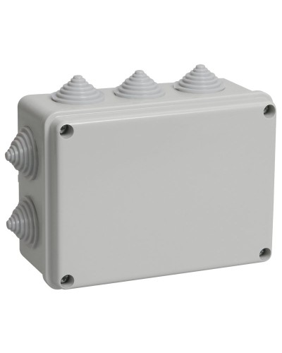 Коробка распаячная КМ41241 150х110х70 открытой проводки IP44 10 гермовводов серая (UKO10-150-110-070-K41-44). Коробка распаячная безгалогенная (HF). IEK в Нефтекамске