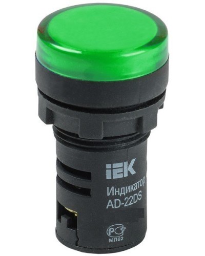 Лампа AD22DS (LED)матрица D22мм зеленый 24В AC/DC (BLS10-ADDS-024-K06). Светосигнальный индикатор. IEK в Нефтекамске