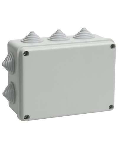 Коробка распаячная КМ41242 150х110х70 открытой проводки IP55 10 гермовводов серая (UKO10-150-110-070-K41-55). Коробка распаячная безгалогенная (HF). IEK в Нефтекамске
