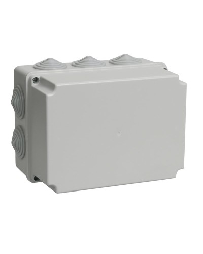 Коробка распаячная КМ41245 190х140х120 открытой проводки IP44 10 гермовводов серая (UKO10-190-140-120-K41-44). Коробка распаячная безгалогенная (HF). IEK в Нефтекамске