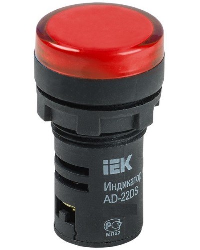 Лампа AD22DS (LED) матрица D22мм красный 12В AC/DC (BLS10-ADDS-012-K04). Светосигнальный индикатор. IEK в Нефтекамске