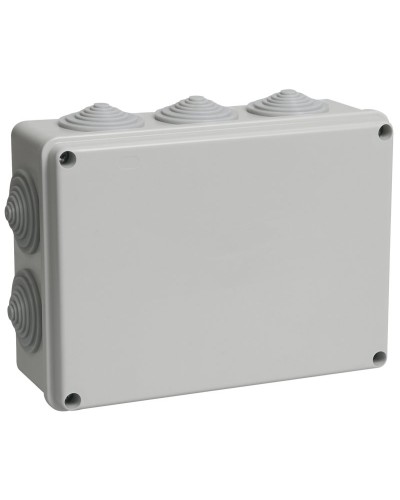 Коробка распаячная КМ41243 190х140х70 открытой проводки IP44 10 гермовводов серая (UKO11-190-140-070-K41-44). Коробка распаячная безгалогенная (HF). IEK в Нефтекамске