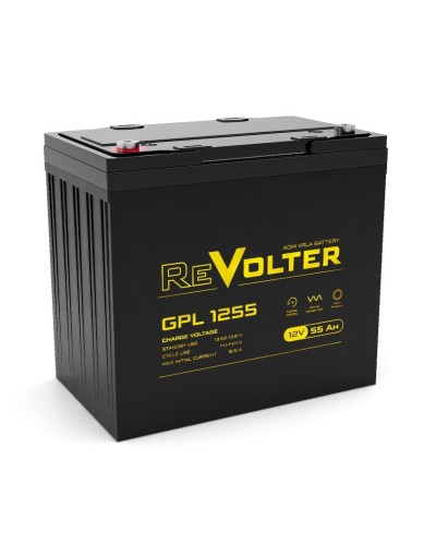 Revolter GPL 1255. Аккумулятор автомобильный герметичный свинцово-кислотный. Revolter в Нефтекамске