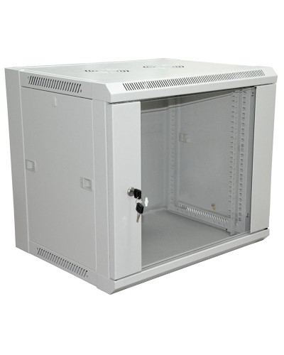 Шкаф телекоммуникационный 19 настенный 12U 600×450×635 мм (ШxГxВ) - передняя дверь стекло, боковые стенки съемные (разобранный) RAL 7035 (04-2202). Шкаф телекоммуникационный 19 настенный 12U. Rexant в Нефтекамске