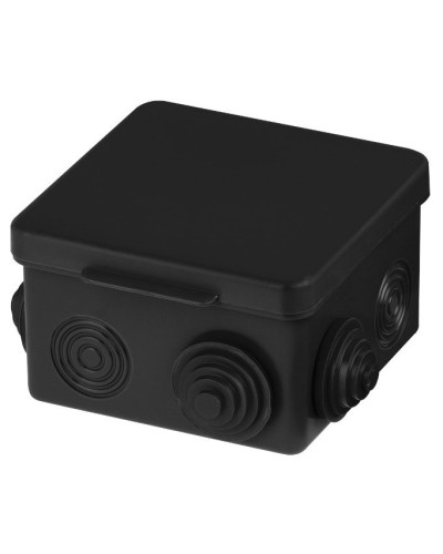 Распаячная коробка ОП 80х80х50мм, крышка, IP54, 7вх., черная TDM (SQ1401-0912). Распаячная коробка ОП. TDM ЕLECTRIC в Нефтекамске