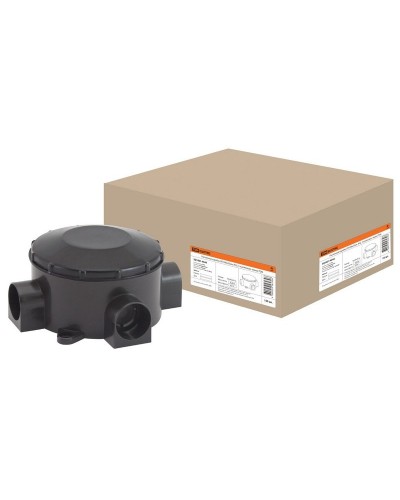 Распаячная коробка ОП D80х35мм, IP42, 3-х рожковая, черная TDM (SQ1401-4044). Распаячная коробка ОП. TDM ЕLECTRIC в Нефтекамске