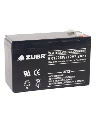 ZUBR HR 1228W (12V, 7,2Ah). Аккумулятор герметичный свинцово-кислотный. ZUBR в Нефтекамске