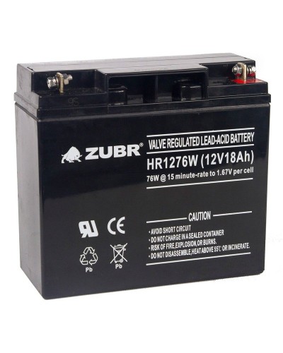 ZUBR HR 1276W (12V, 18Ah). Аккумулятор герметичный свинцово-кислотный. ZUBR в Нефтекамске
