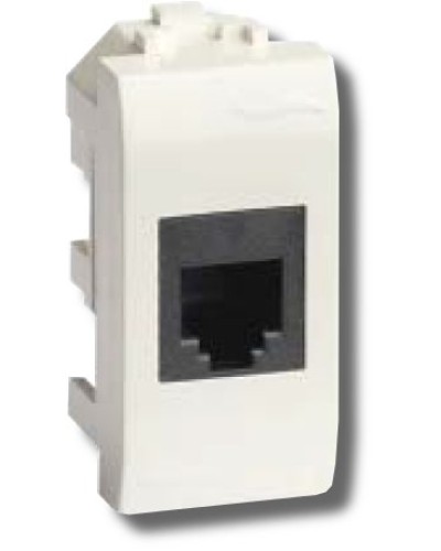 Розетка RJ-45 Brava 1 модуль белая (76457B): Розетка компьютерная экранированная с одним разъёмом в Нефтекамске