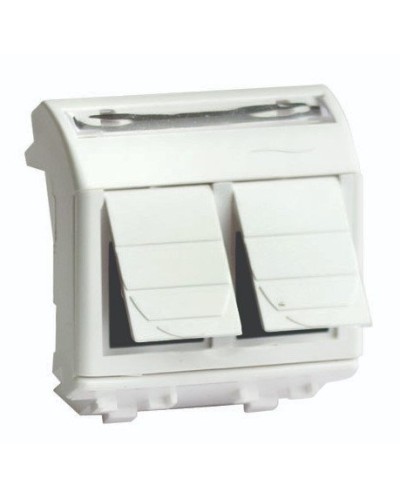 Розетка RJ-45 Brava 2 модуля слоновая кость (75656S): Розетка компьютерная с двумя разъёмами в Нефтекамске