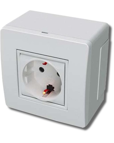 Коробка в сборе с силовой розеткой, белая (10482). Коробка в сборе. ДКС в Нефтекамске