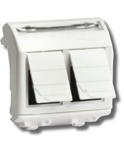 Розетка RJ-45 Brava 2 модуля белая (76459B): Розетка компьютерная с двумя разъёмами в Нефтекамске